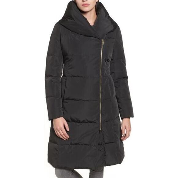 Cole Haan Women's Signature Asymmetrical Down & Feather Coat Black XS MSRP $300 - Picture 1 of 8